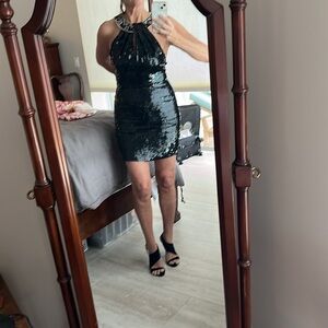 Vintage AJBari sequined cocktail mini dress